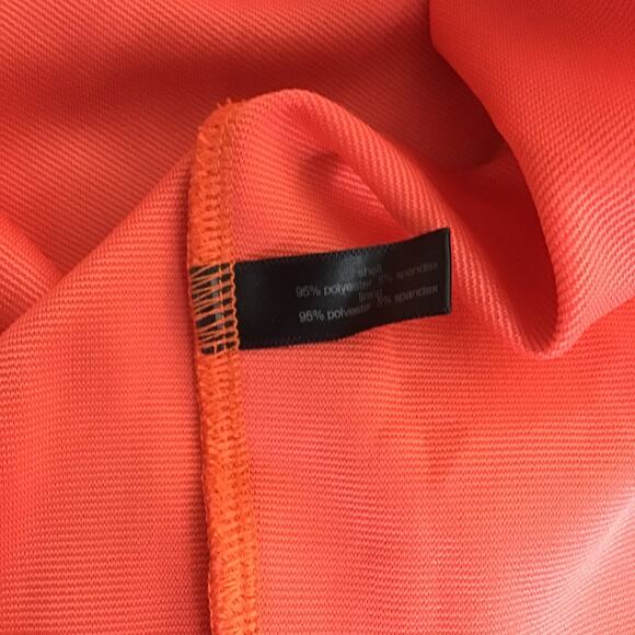 Eloquii Women Fit & Flare Dress Sz. 14 Vibrant Orange Mesh Detail Keyhole Back - Picture 8 of 10